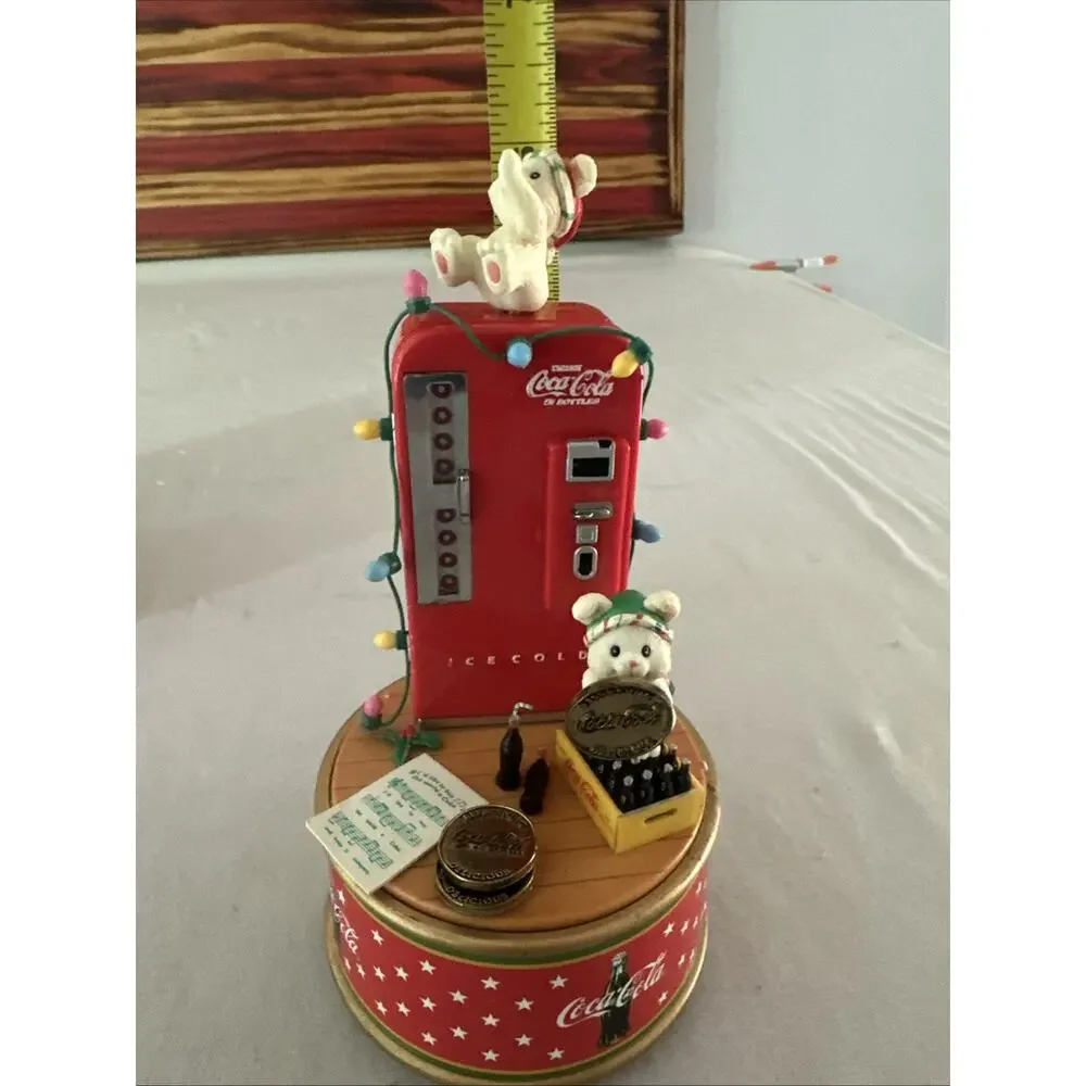 Enesco 1995 Coca Cola Coke Refreshing Pause Christmas Mini Action Musical Figure